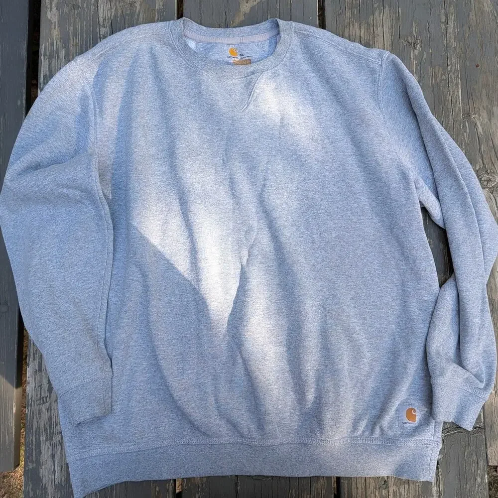 Carhartt Men's XL Grey Crewneck Sweatshirt Workwear Grunge Skater Distressed